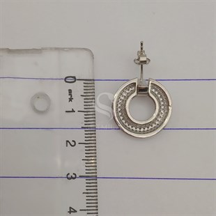 Gümüş 5 Sıralı Halka Küpe (16mm) 925 Ayar